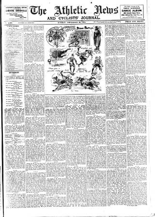 cover page of Athletic News published on November 30, 1903