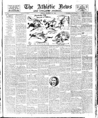 cover page of Athletic News published on November 15, 1909