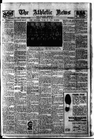 cover page of Athletic News published on February 28, 1921