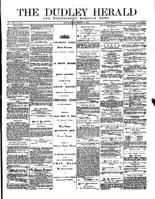 cover page of Dudley Herald published on November 15, 1879