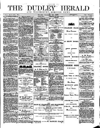 cover page of Dudley Herald published on September 18, 1880
