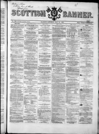 cover page of Scottish Banner published on May 31, 1862