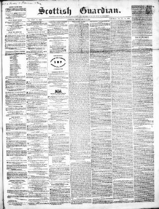 cover page of Scottish Guardian (Glasgow) published on July 6, 1855