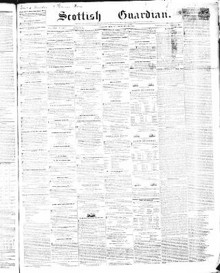 cover page of Scottish Guardian (Glasgow) published on December 30, 1856