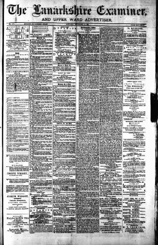 cover page of Lanarkshire Upper Ward Examiner published on November 15, 1884