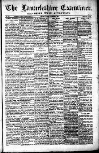 cover page of Lanarkshire Upper Ward Examiner published on September 18, 1886
