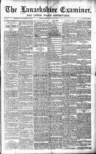 cover page of Lanarkshire Upper Ward Examiner published on November 30, 1889