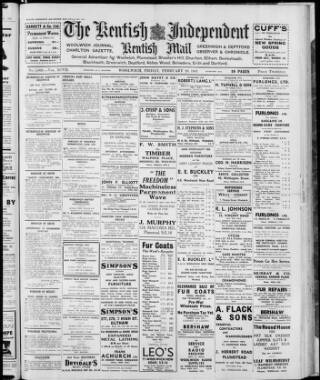 cover page of Kentish Independent published on February 28, 1941