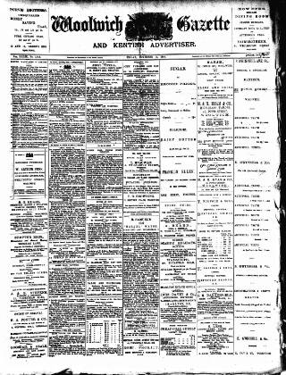 cover page of Woolwich Gazette published on November 15, 1895