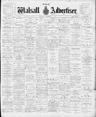 cover page of Walsall Advertiser published on September 18, 1897