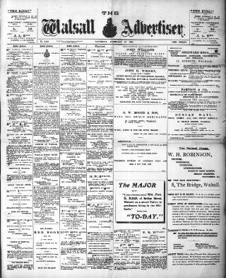 cover page of Walsall Advertiser published on February 28, 1903