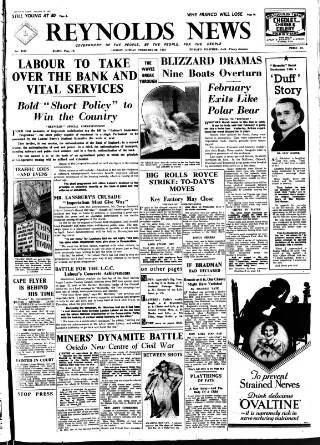 cover page of Reynolds's Newspaper published on February 28, 1937