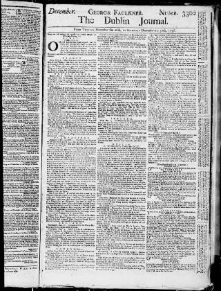 cover page of Dublin Journal published on December 30, 1758