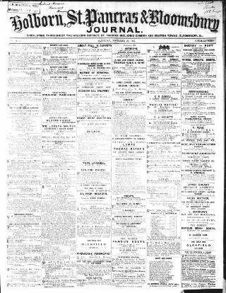 cover page of Holborn Journal published on November 30, 1867