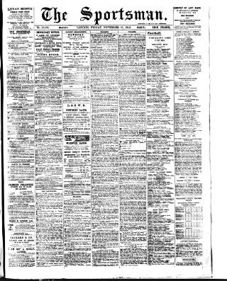 cover page of The Sportsman published on November 15, 1912