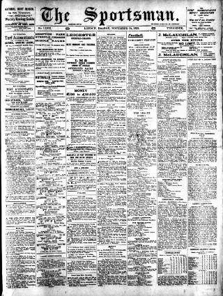 cover page of The Sportsman published on November 30, 1923