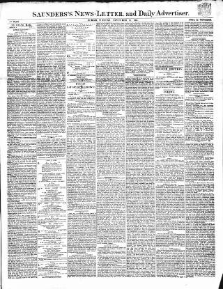 cover page of Saunders's News-Letter published on November 15, 1864