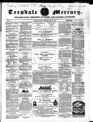 cover page of Teesdale Mercury published on July 6, 1859