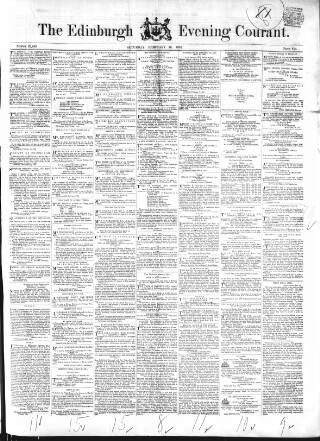 cover page of Edinburgh Evening Courant published on February 28, 1852