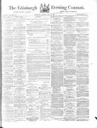cover page of Edinburgh Evening Courant published on May 29, 1862