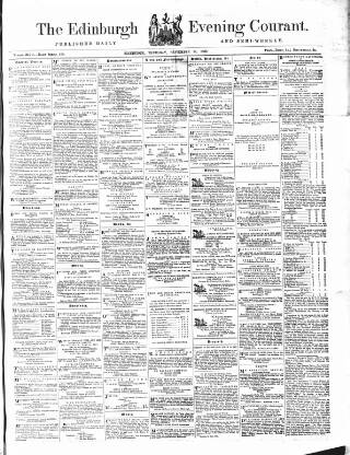 cover page of Edinburgh Evening Courant published on September 18, 1862