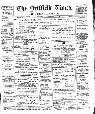cover page of Driffield Times published on September 18, 1915