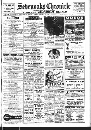 cover page of Sevenoaks Chronicle and Kentish Advertiser published on February 28, 1947