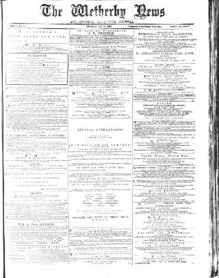 cover page of Wetherby News published on May 29, 1879