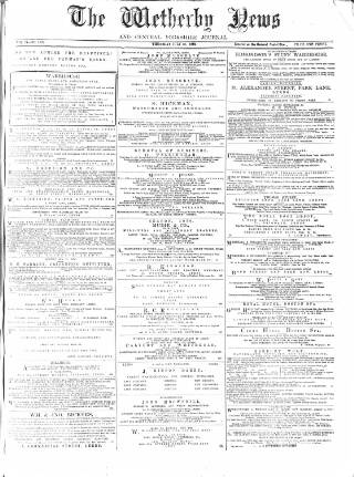 cover page of Wetherby News published on July 31, 1879