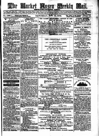 cover page of Market Rasen Weekly Mail published on November 15, 1879