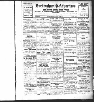 cover page of Buckingham Advertiser and Free Press published on July 6, 1940