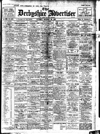 cover page of Derbyshire Advertiser and Journal published on December 30, 1916