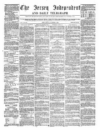 cover page of Jersey Independent and Daily Telegraph published on November 15, 1858