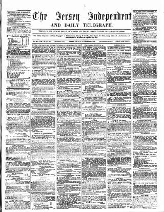 cover page of Jersey Independent and Daily Telegraph published on November 30, 1860