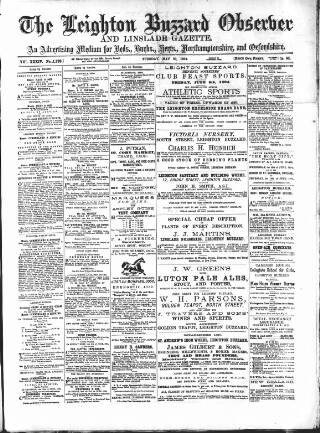 cover page of Leighton Buzzard Observer and Linslade Gazette published on May 29, 1894