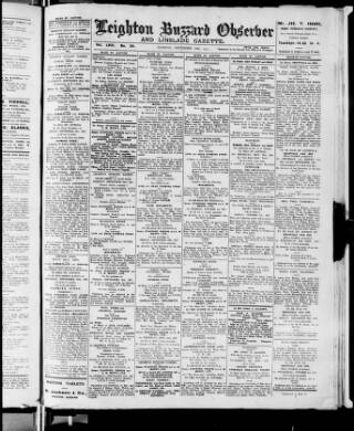 cover page of Leighton Buzzard Observer and Linslade Gazette published on September 18, 1917