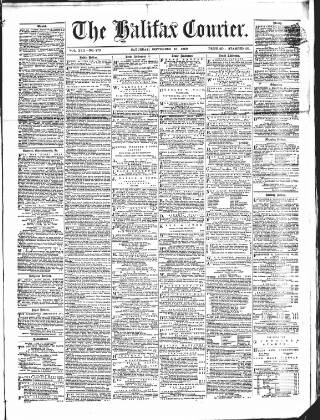 cover page of Halifax Courier published on September 18, 1869