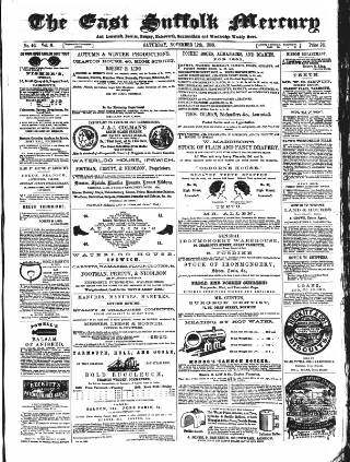 cover page of East Suffolk Mercury and Lowestoft Weekly News published on November 12, 1859