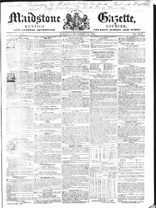 cover page of South Eastern Gazette published on December 30, 1845