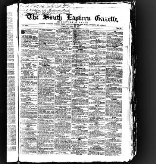 cover page of South Eastern Gazette published on May 29, 1855