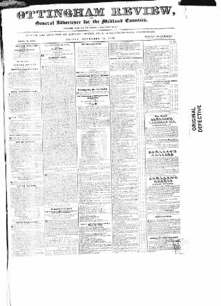 cover page of Nottingham Review published on November 30, 1838
