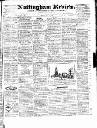 cover page of Nottingham Review published on July 6, 1849