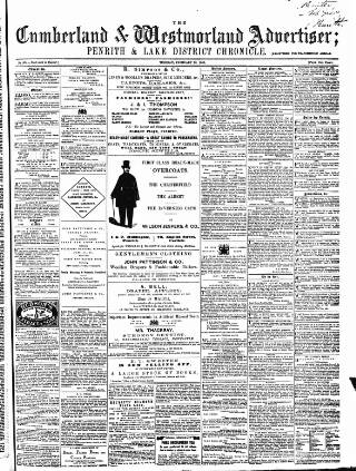 cover page of Cumberland and Westmorland Advertiser published on February 28, 1865