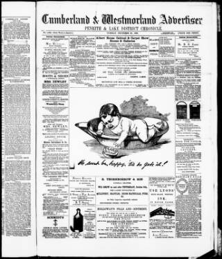 cover page of Cumberland and Westmorland Advertiser published on December 30, 1890