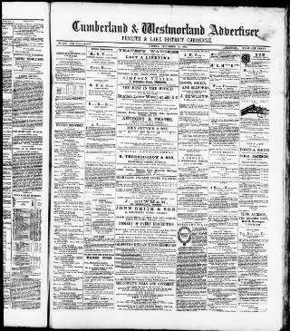 cover page of Cumberland and Westmorland Advertiser, and Penrith Literary Chronicle published on September 18, 1894