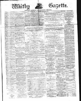 cover page of Whitby Gazette published on December 30, 1876