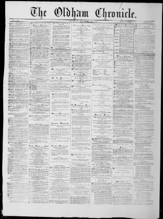cover page of Oldham Chronicle published on December 27, 1873