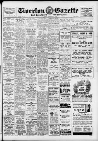 cover page of Tiverton Gazette (Mid-Devon Gazette) published on December 30, 1947