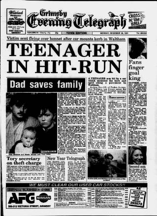 cover page of Grimsby Daily Telegraph published on December 30, 1991