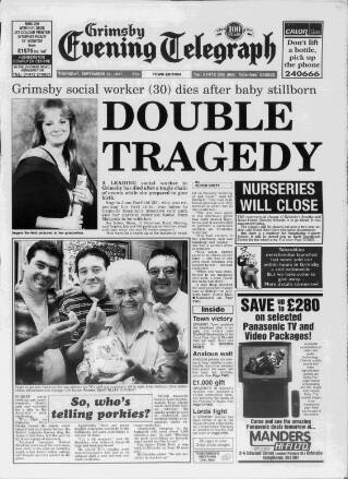 cover page of Grimsby Daily Telegraph published on September 18, 1997